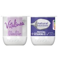 Leche fermentada desnat. natural edulcorado DANONE, pack 4x120 g