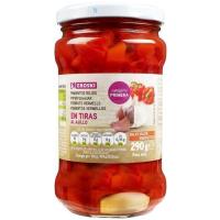 Pimiento rojo en tiras EROSKI, frasco 190 g