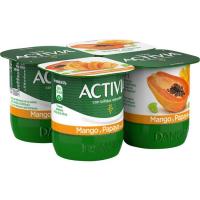 Activia con mango-papaya-soja DANONE, pack 4x120 g