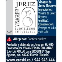 Vinagre de Jerez reserva EROSKI, ampolla 25 cl