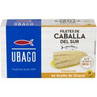 Filete de caballa del sur en aceite vegetal UBAGO, lata 85 g