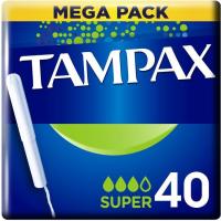 Tampón super TAMPAX, caja 40 unid.