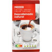 Cafè molt natural descafeïnat EROSKI, paquet 250 g
