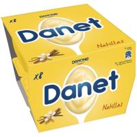 Natillas de vainilla DANONE Danet, pack 8x120 g