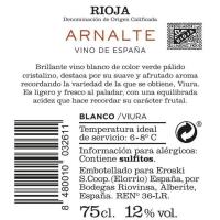 Vino Blanco Rioja ARNALTE, botella 75 cl