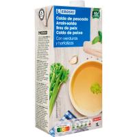 Brou de peix EROSKI, brik 1 litre