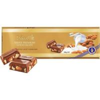 Chocolate con leche-almendras LINDT Oro, tableta 300 g