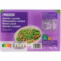 Taquitos de pernil curat EROSKI, pack 2x75 g