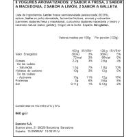 Yogur sabor de fresa-limón-galleta DANONE, pack 8x120 g