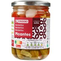 Banderilles picants EROSKI, flascó 210 g