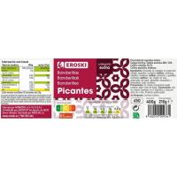 Banderillas picantes EROSKI, frasco 210 g 