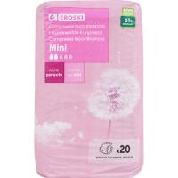 Compresa de incotinencia mini EROSKI, paquet 20 u