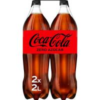 Refresco de cola sin azúcar COCA COLA Zero, pack 2x2 litros