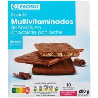 Snacks de xocolata-llet EROSKI, caixa 200 g