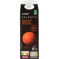 Suc de taronja 100% espremut Eroski SELEQTIA, brik 1 litre