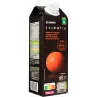 Suc de taronja 100% espremut Eroski SELEQTIA, brik 1 litre